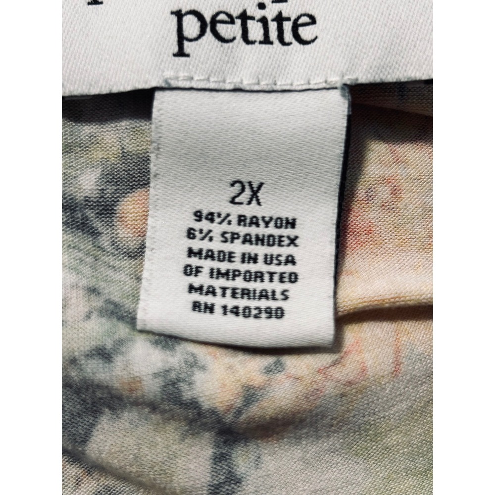 Peck & Peck Petite Women 2X Tropical Floral V-Neck Long Sleeve Tunic Top Multi - Picture 9 of 10